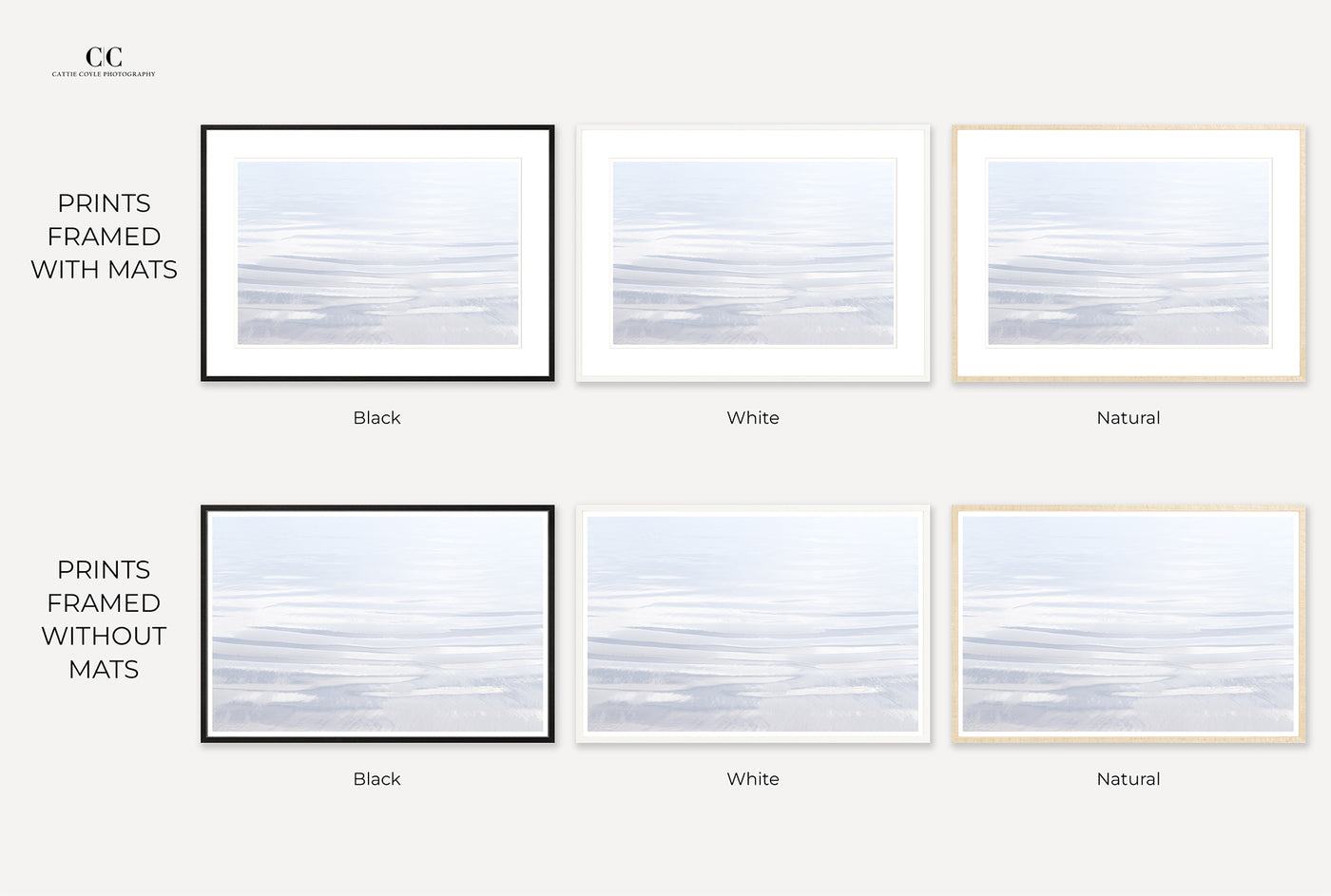 Framed abstract blue art prints by Cattie Coyle Photography