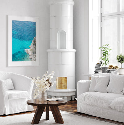 The Mediterranean No 4 - Art print by Cattie Coyle Photography in living room