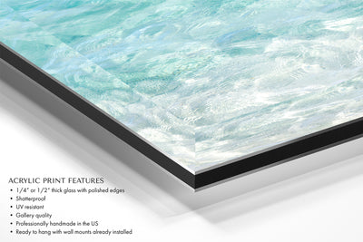 Turquoise Water - Multiple panel wall art by Cattie Coyle Photography - corner closeup
