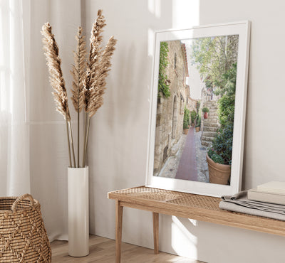 Village of Eze art print by Cattie Coyle Photography in entryway