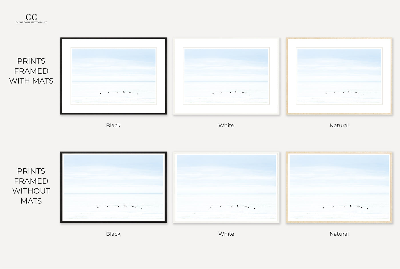 Framed surf art prints by Cattie Coyle Photography. All rights reserved.