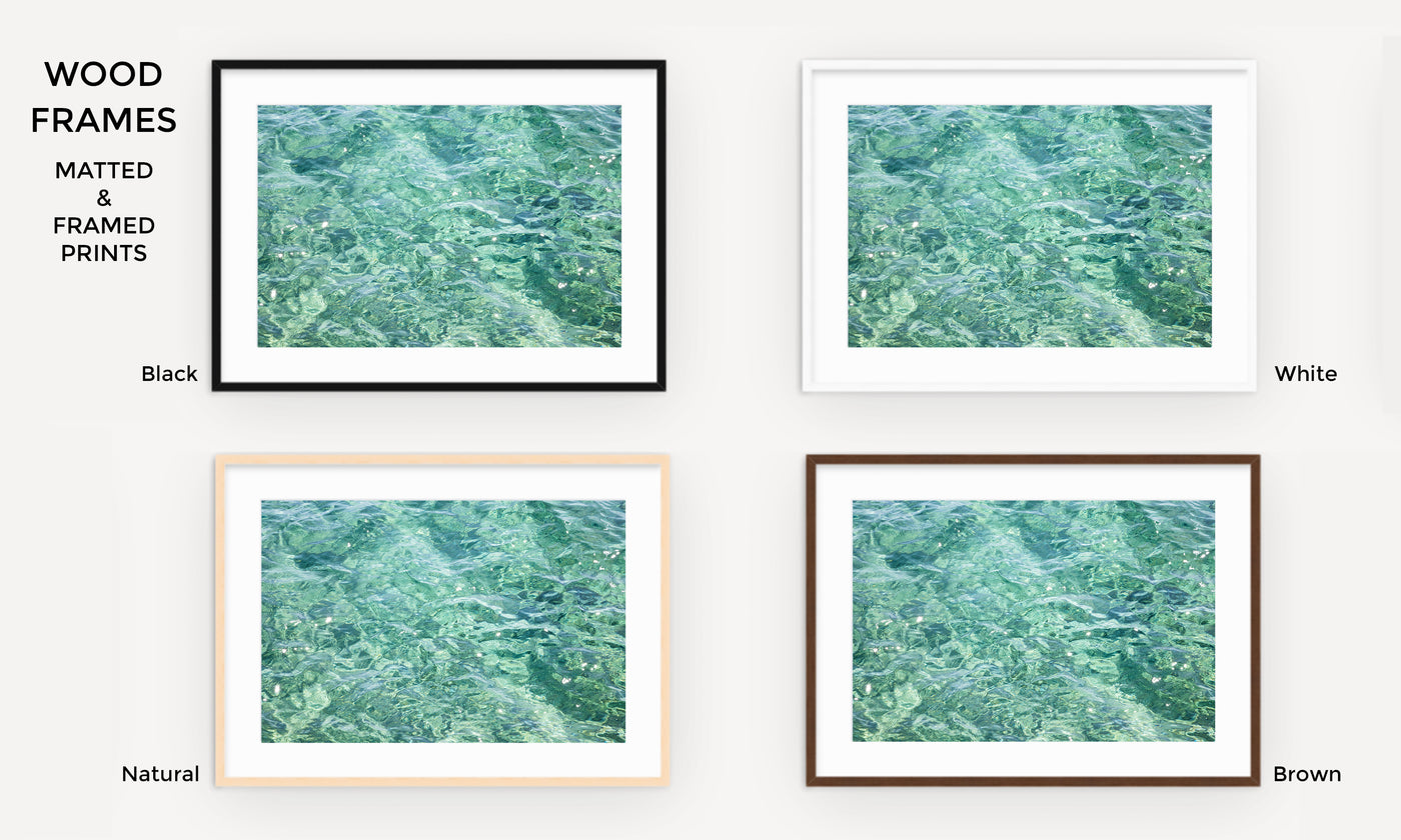 Framed aquamarine water abstract art prints by Cattie Coyle Photography