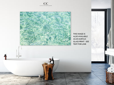 Abstract Water - Oversized acrylic glass print by Cattie Coyle Photography in bathroom