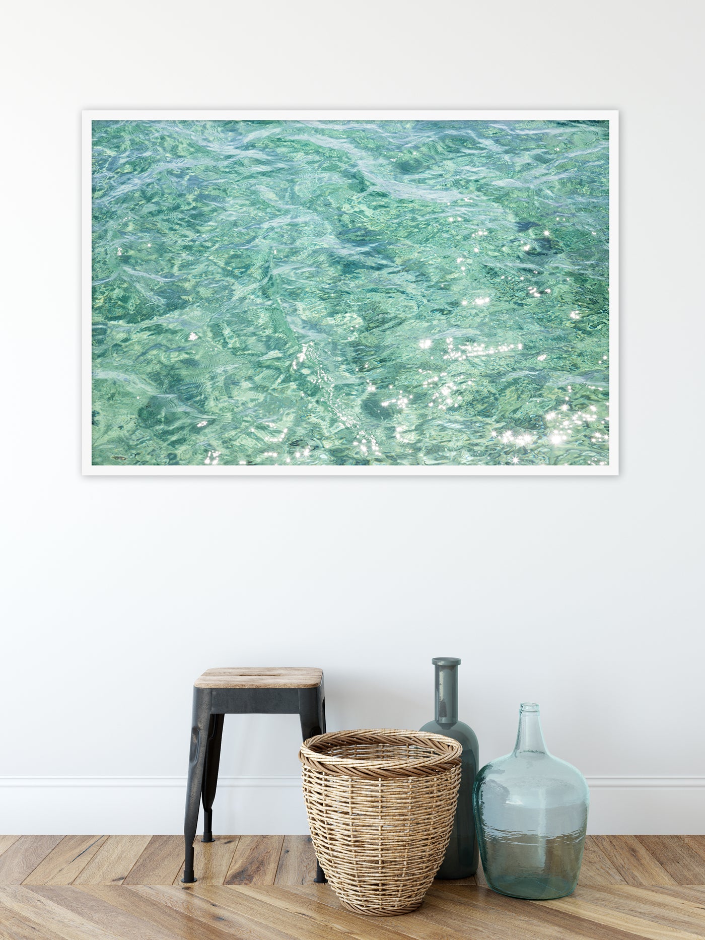 Abstract Water - Oversized framed green art print by Cattie Coyle Photography