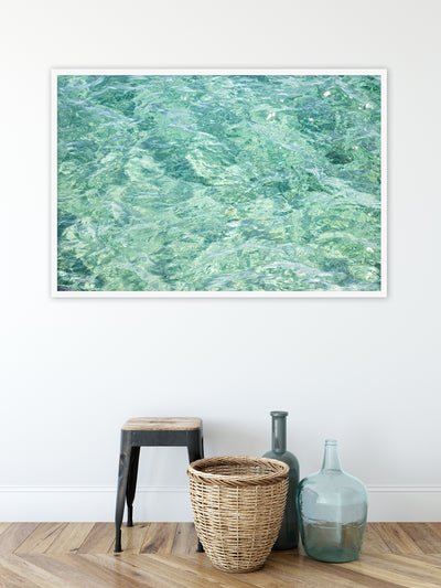 Abstract Water - Oversized framed abstract green art print by Cattie Coyle Photography