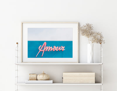 Amour print by Cattie Coyle Photography on shelf