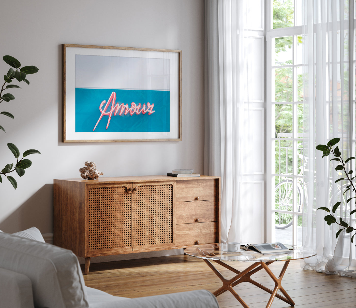 Amour print by Cattie Coyle Photography in living room