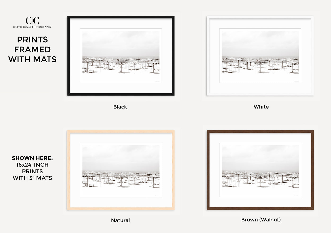 Beach Days – Framed black and white coastal art prints by Cattie Coyle Photography