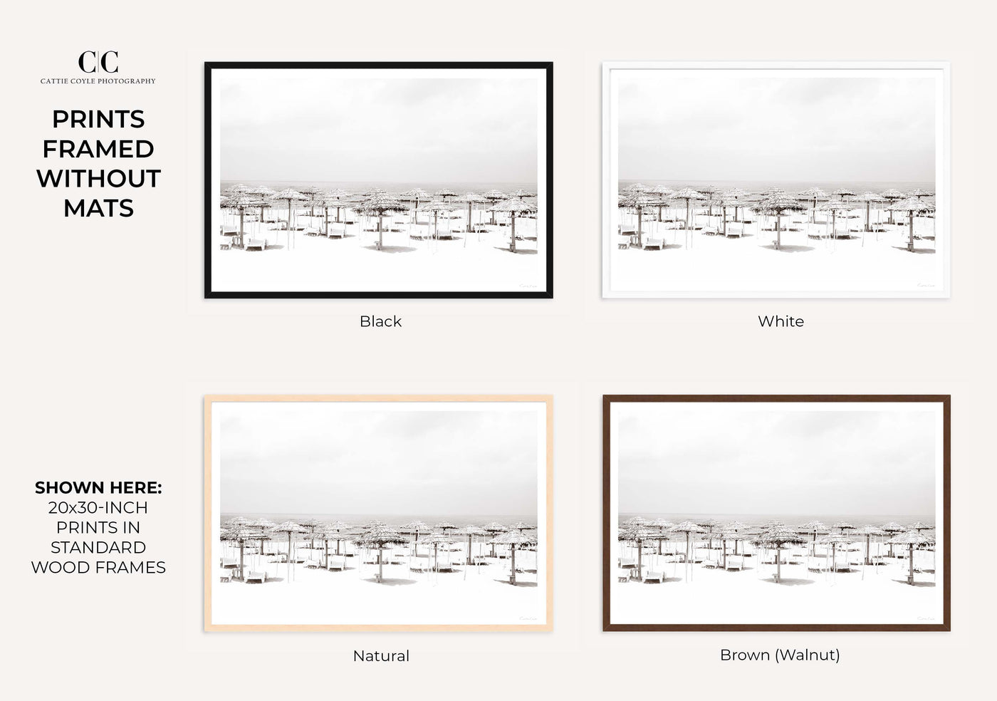 Beach Days – Framed black and white coastal art prints by Cattie Coyle Photography