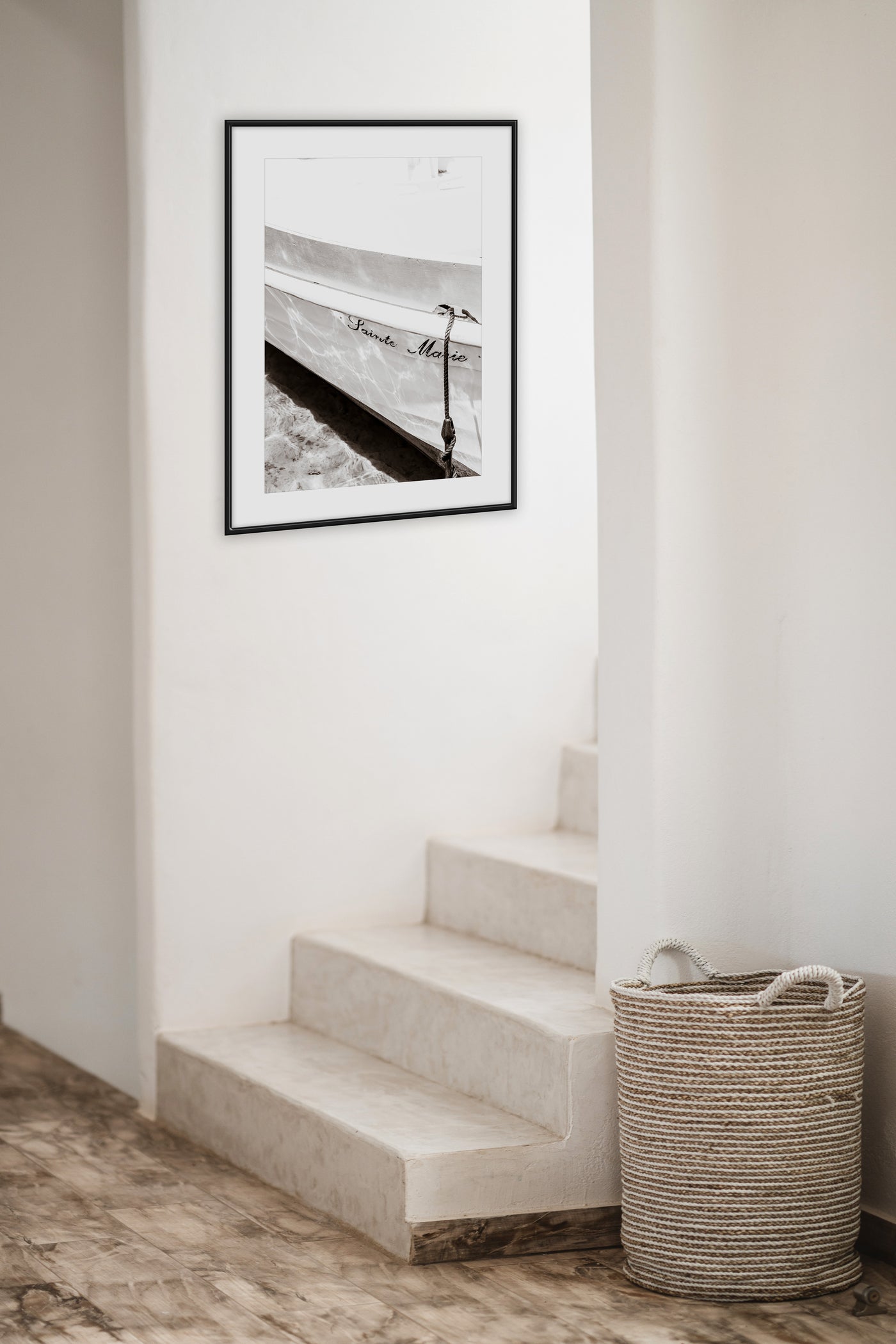 Boat No 5 - Black and white art print by Cattie Coyle Photography