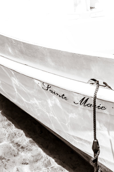 Boat No 5 - Black and white nautical art print by Cattie Coyle Photography
