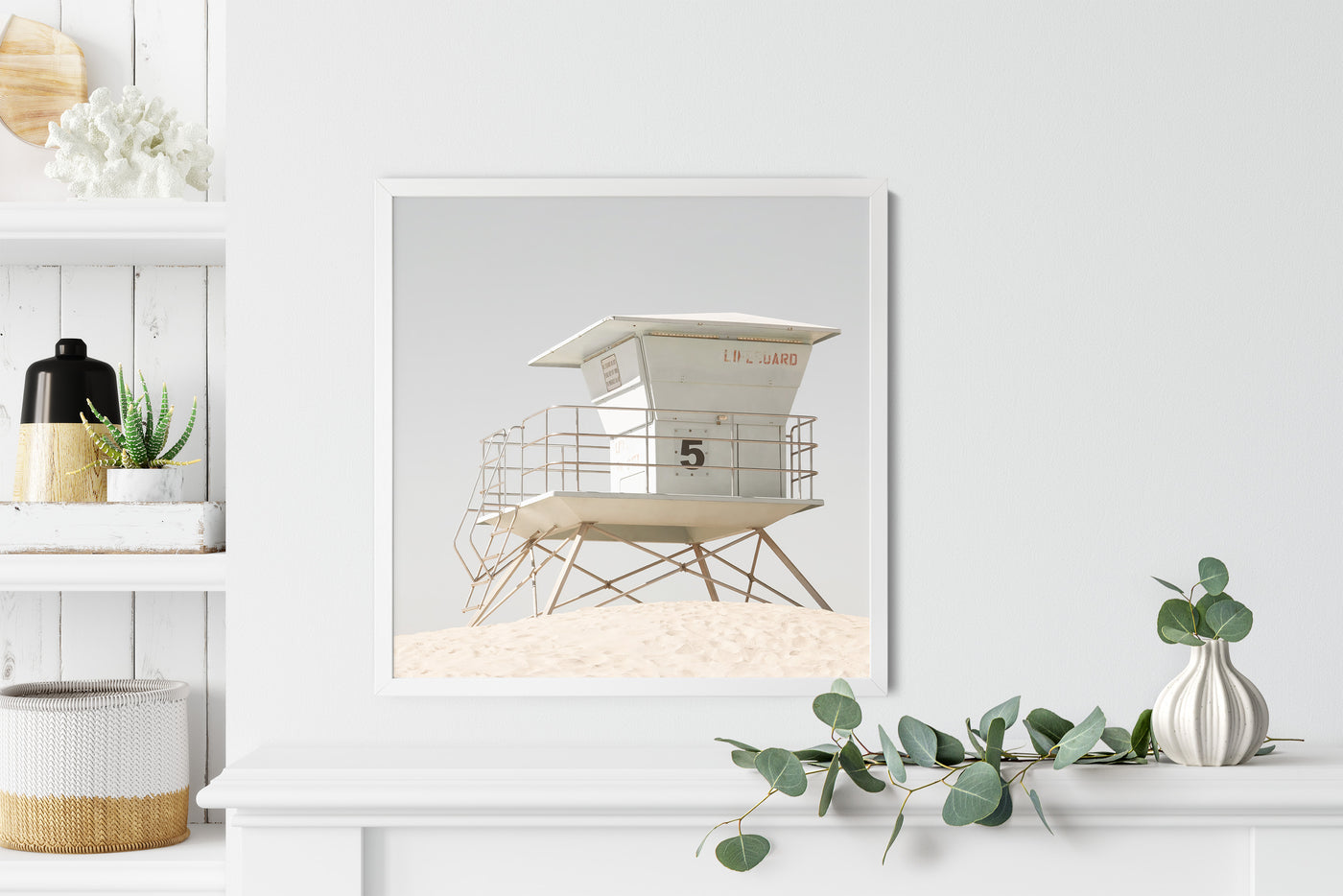 California Dreaming No 2 - Lifeguard tower art print by Cattie Coyle Photography