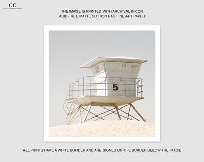 California Dreaming No 2 - Lifeguard tower art print by Cattie Coyle Photography