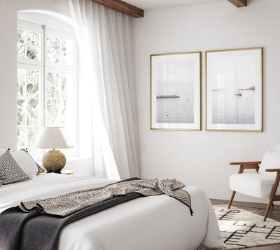 Calm Water and Morning in the Harbor - Peaceful wall art by Cattie Coyle Photography in bedroom
