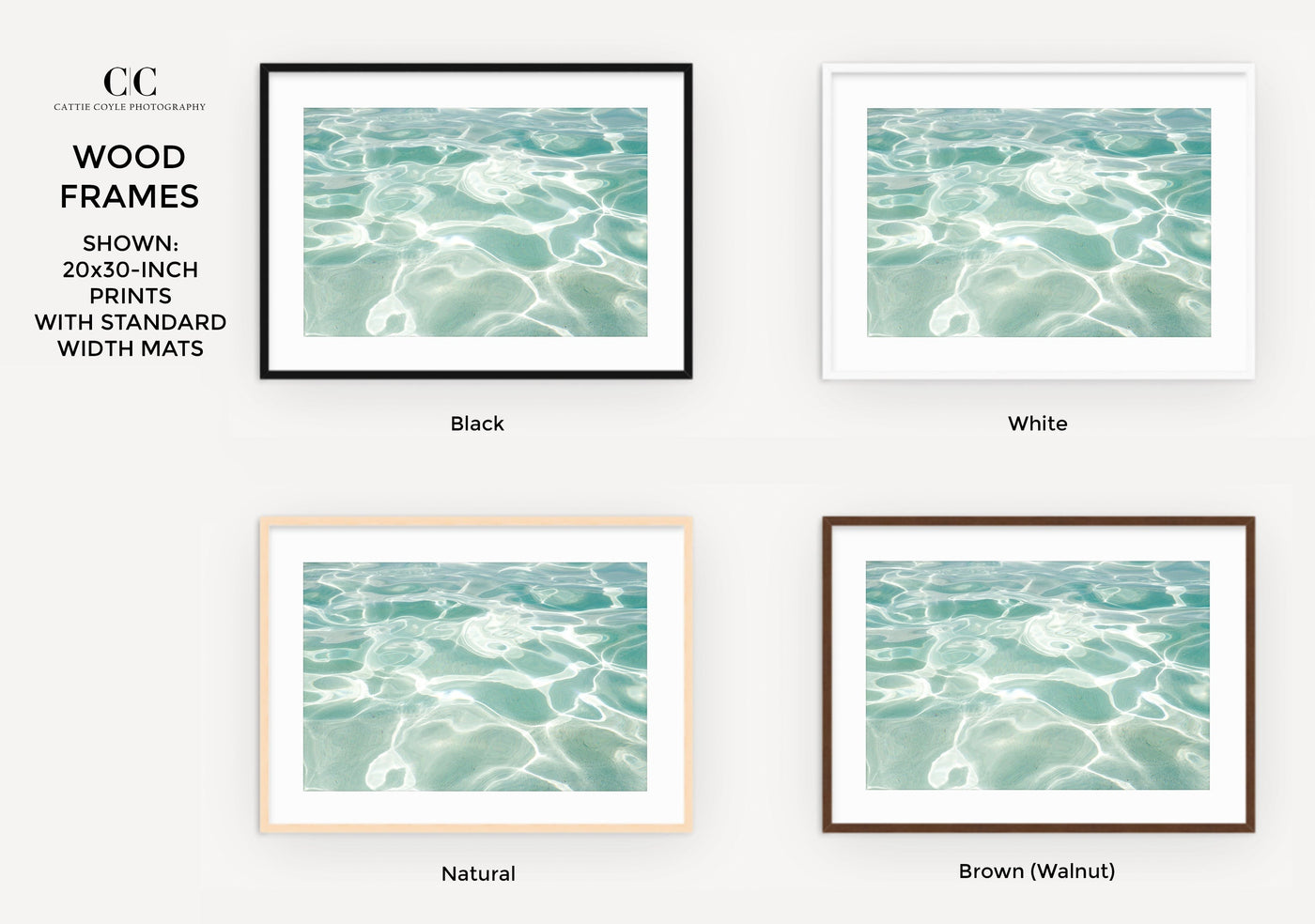 Caribbean Sea - Matted and framed turquoise art prints by Cattie Coyle Photography