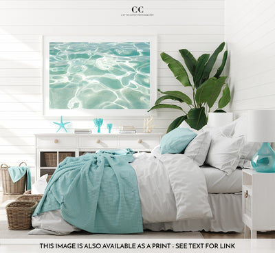 Caribbean Sea - Large fine art print by Cattie Coyle Photography in beach house bedroom