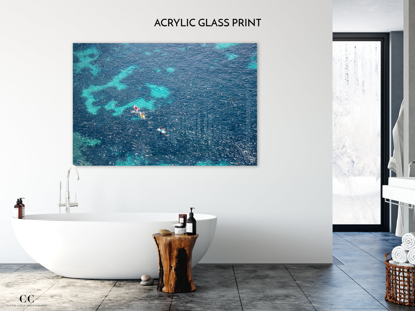Cote d'Azur - Mediterranean Sea aerial acrylic glass print by Cattie Coyle Photography
