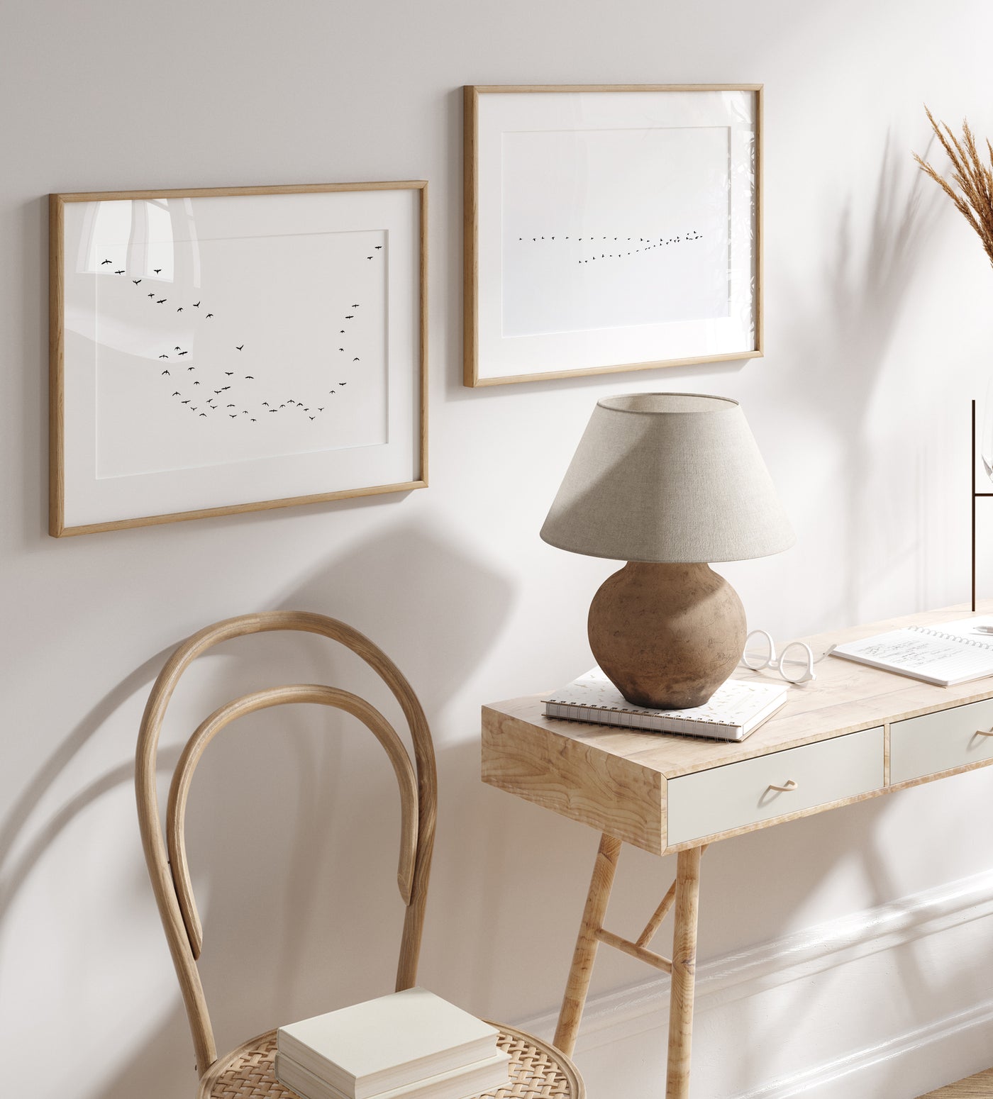 Fall Migration - Flying birds wall art by Cattie Coyle Photography in home office
