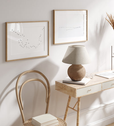 Fall Migration - Flying birds wall art by Cattie Coyle Photography in home office