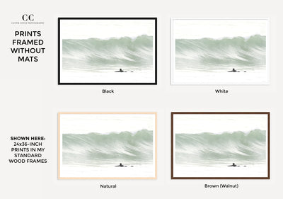 Framed surfing art prints by Cattie Coyle Photography