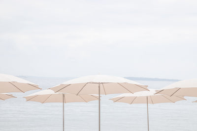 Beach umbrellas art print by Cattie Coyle Photography