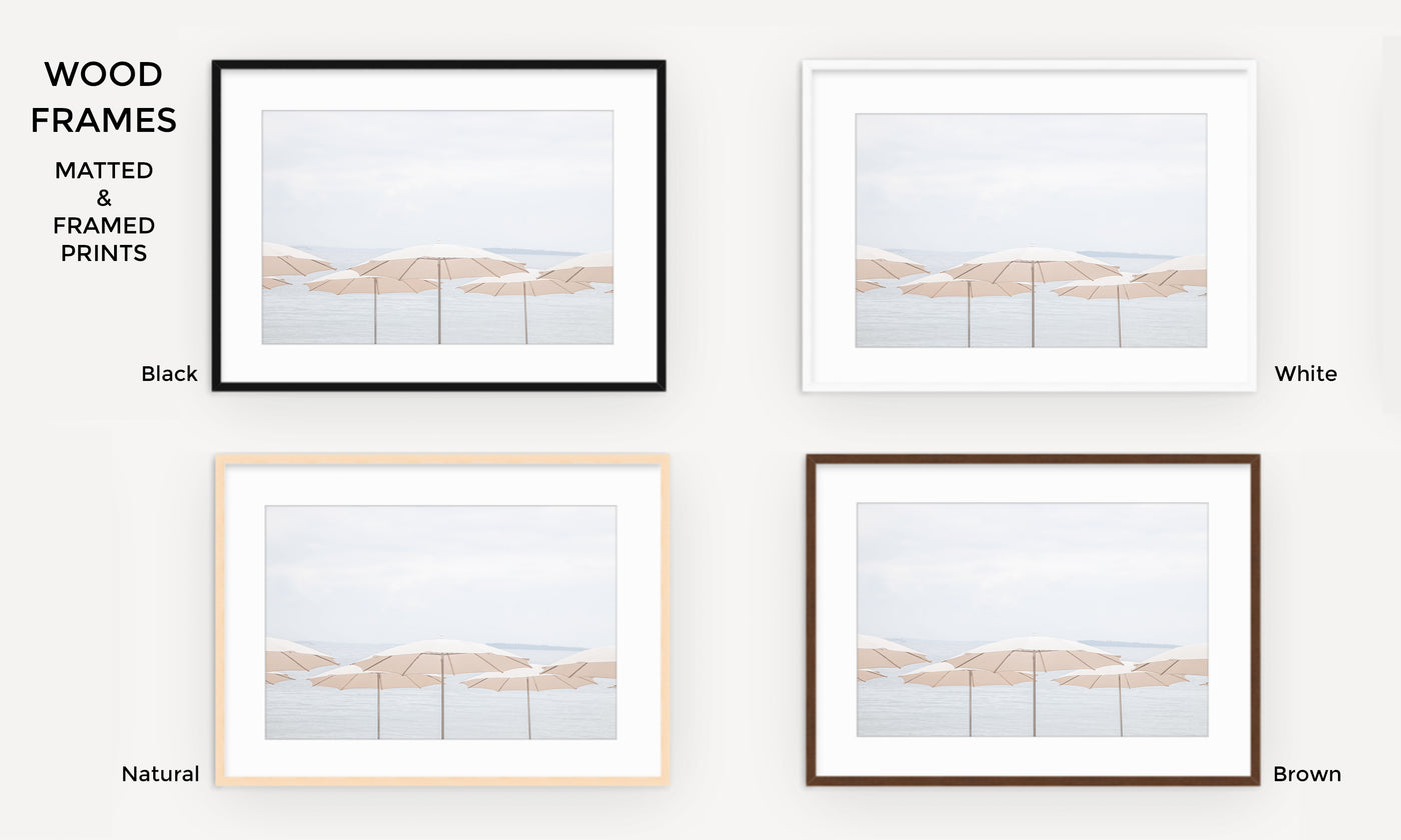 French Riviera No 8 - Beach umbrellas art prints by Cattie Coyle Photography