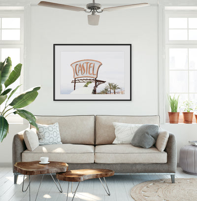 French Riviera art print by Cattie Coyle Photography in living room