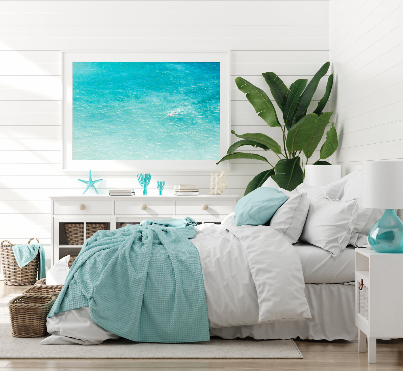 Magoito - Turquoise water fine art print by Cattie Coyle Photography in bedroom