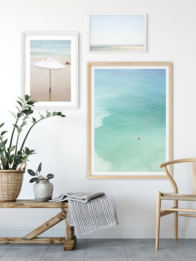 Coastal fine art prints by Cattie Coyle Photography on gallery wall