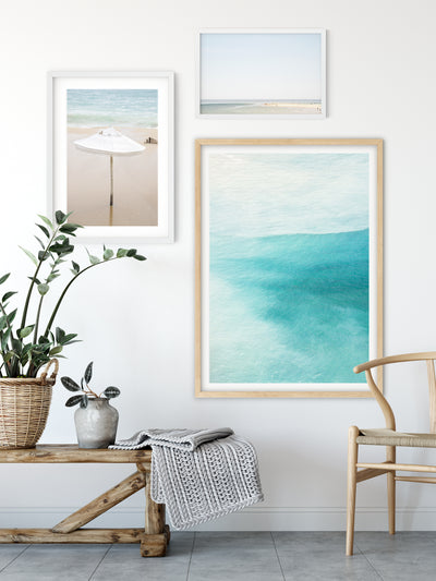 Coastal fine art prints by Cattie Coyle Photography on gallery wall