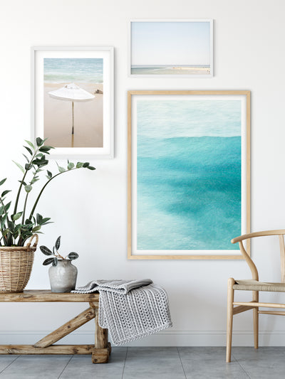 Coastal fine art prints by Cattie Coyle Photography on gallery wall