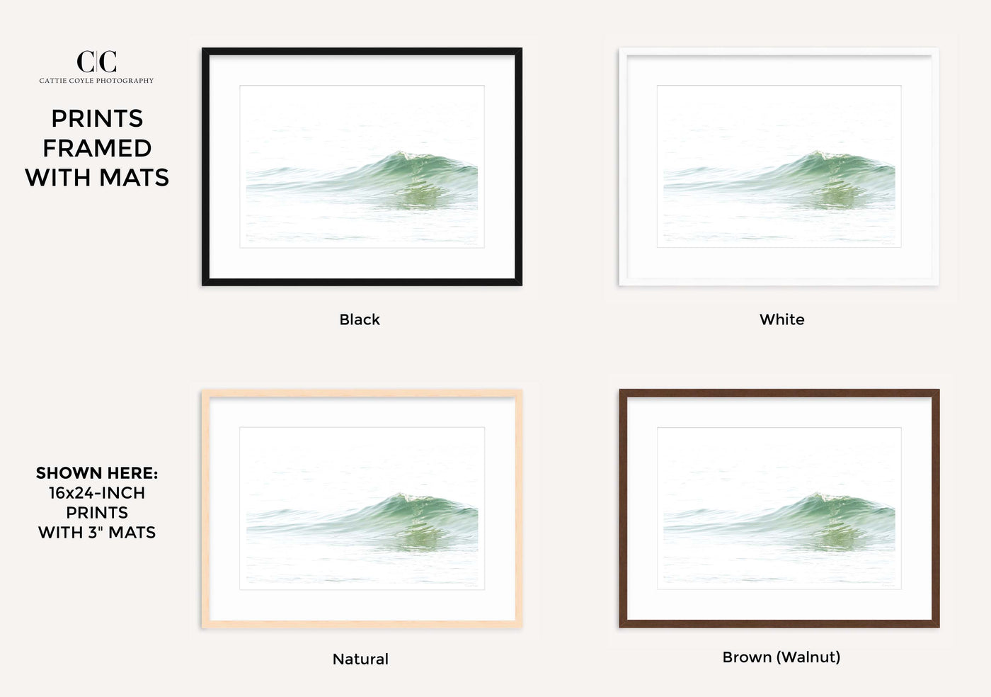 Ocean Waves No 5 - Framed ocean wall art by Cattie Coyle Photography