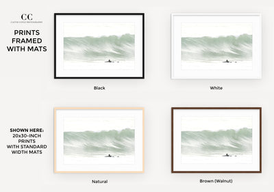 Framed surfing art prints by Cattie Coyle Photography