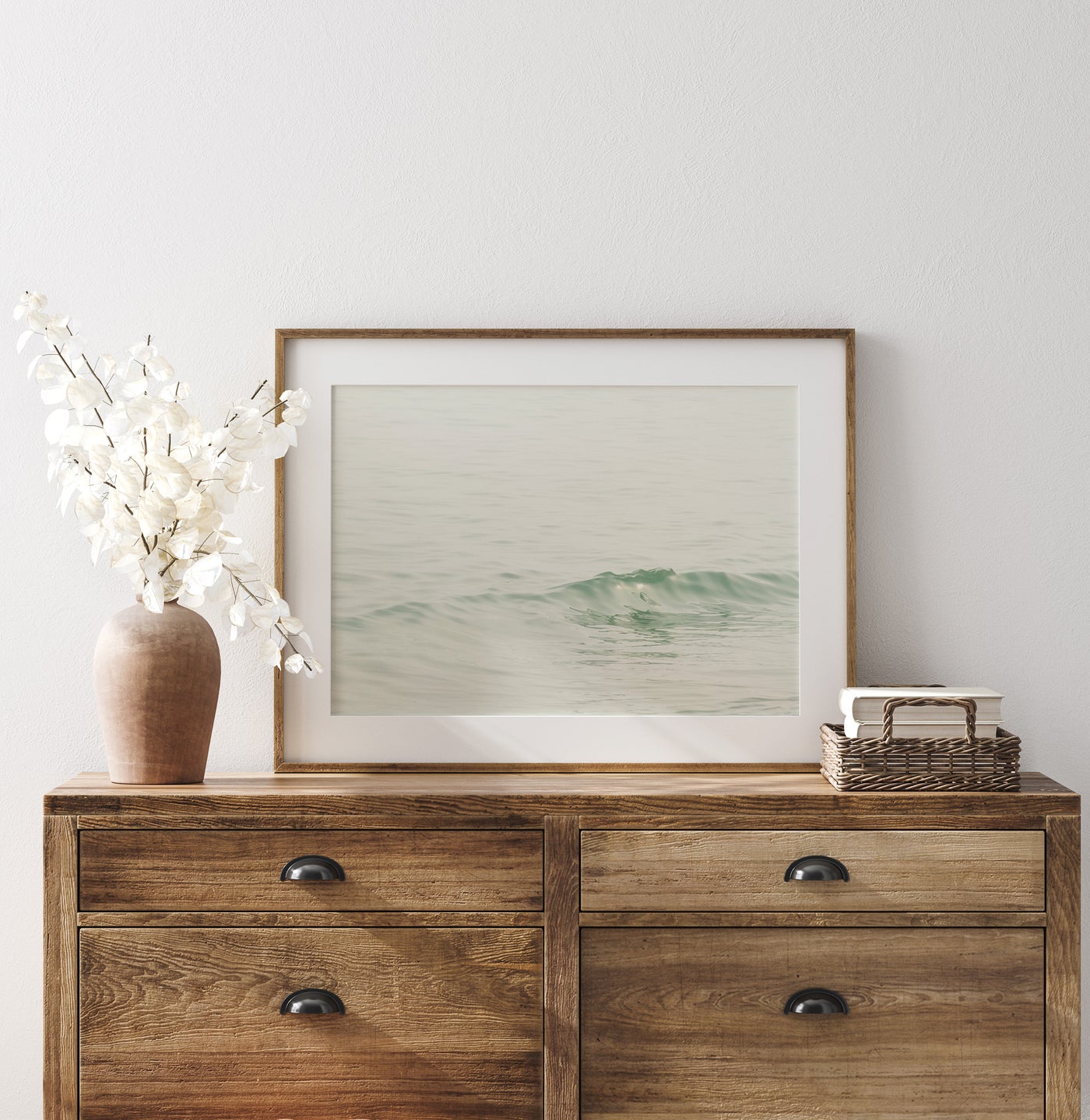 Ocean Waves No 7 - Ocean photography wall art by Cattie Coyle on dresser