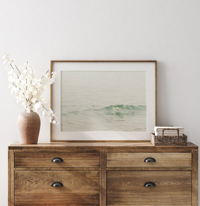Ocean Waves No 7 - Ocean photography wall art by Cattie Coyle on dresser