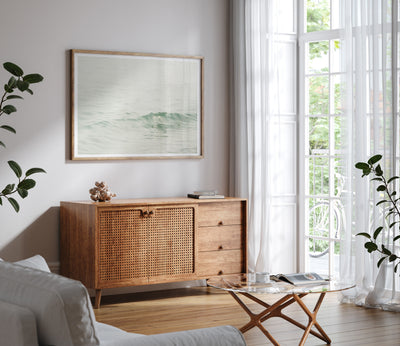 Ocean Waves No 7 - Large ocean photography wall art by Cattie Coyle in living room