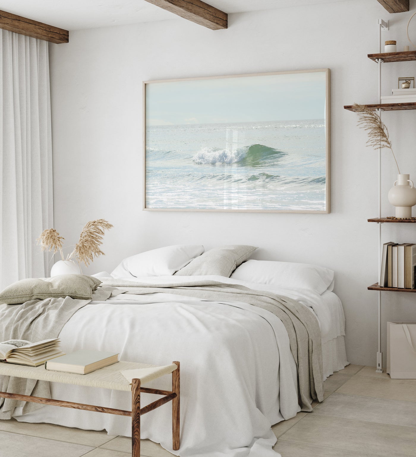 Ocean Waves No 13 - Fine art print by Cattie Coyle Photography in bedroom