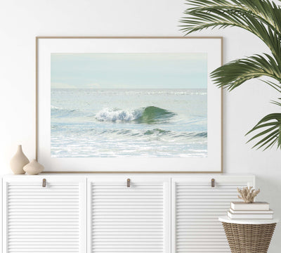 Ocean Waves No 13 - Fine art print by Cattie Coyle Photography on dresser