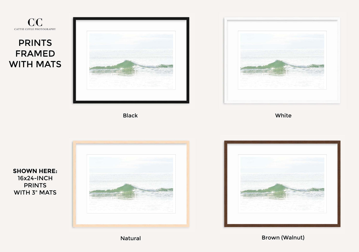 Ocean Waves No 2 - Framed fine art print by Cattie Coyle Photography