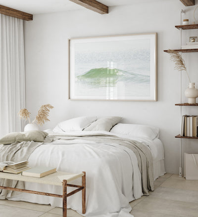 Ocean Waves No 3 - Sea scape wall art by Cattie Coyle Photography in bedroom