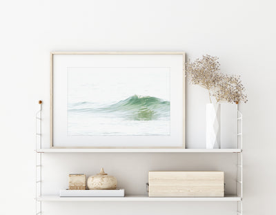 Ocean Waves No 5 - Framed ocean wall art by Cattie Coyle Photography on shelf