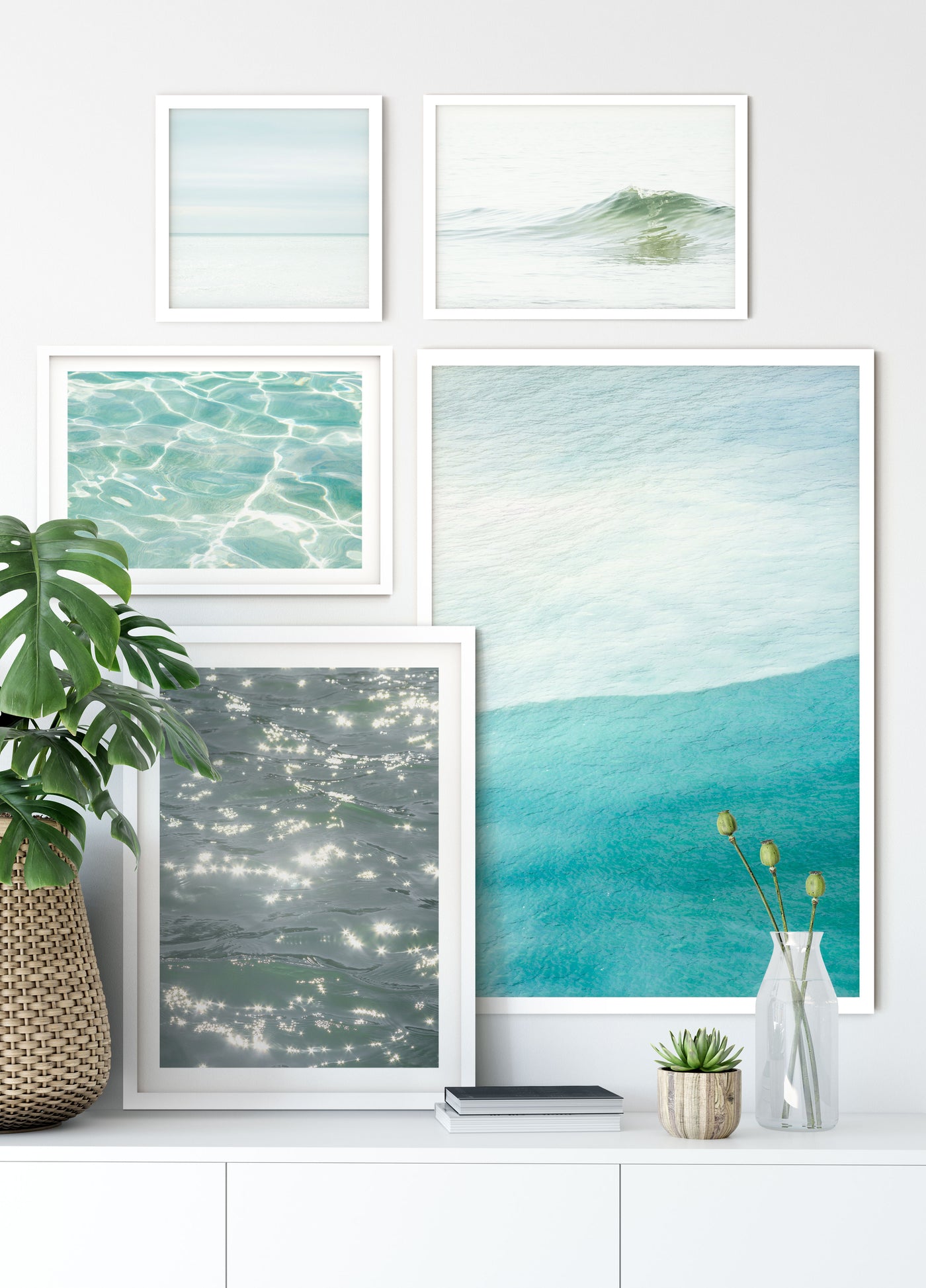 Ocean photography 5 piece wall art set by Cattie Coyle