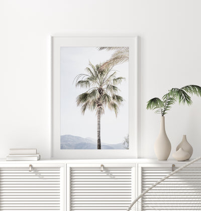 Palm tree print by Cattie Coyle Photography on dresser