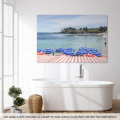 Plage de la Garoupe - French Riviera beach acrylic glass print by Cattie Coyle Photography