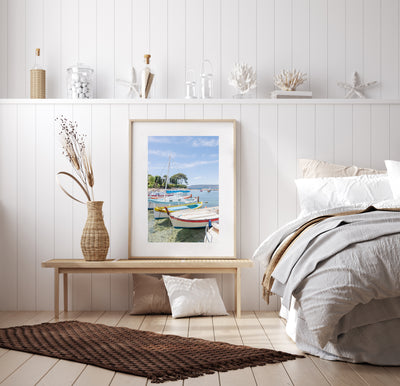 Port de l'Olivette - French Riviera art print by Cattie Coyle Photography in bedroom