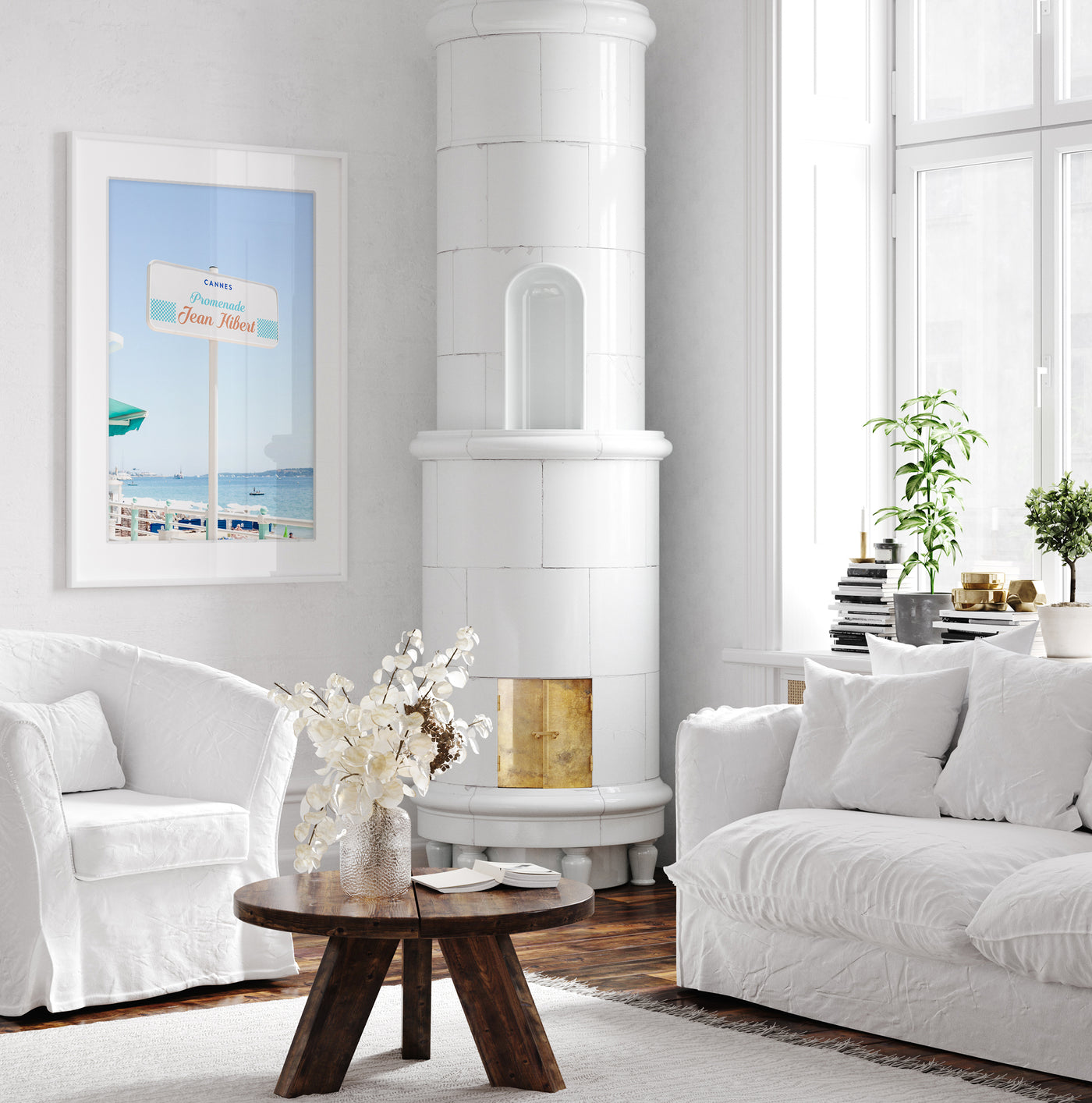 Promenade Jean Hibert - French Riviera photography art print by Cattie Coyle in living room