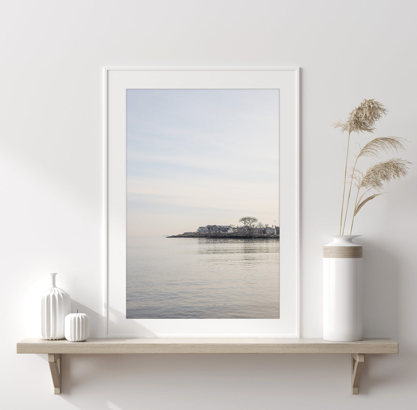 Calm wall art by Cattie Coyle Photography: Rockport, MA on shelf