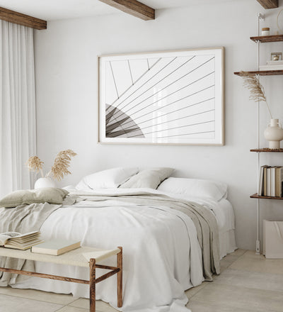 Abstract art patterns in black and white - Fine art print by Cattie Coyle Photography in bedroom