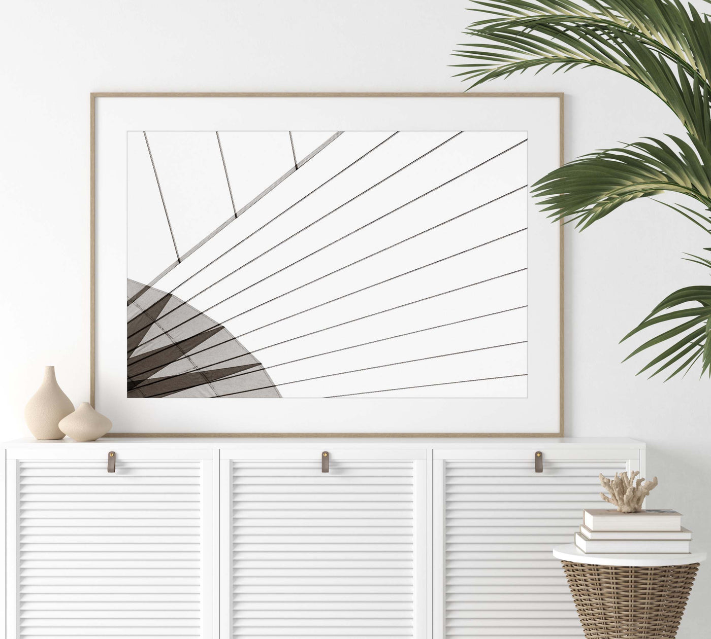 Abstract art patterns in black and white - Fine art print by Cattie Coyle Photography on dresser