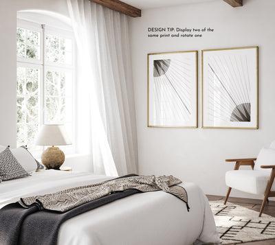 Sail No 13 – Abstract geometric art prints by Cattie Coyle Photography in bedroom